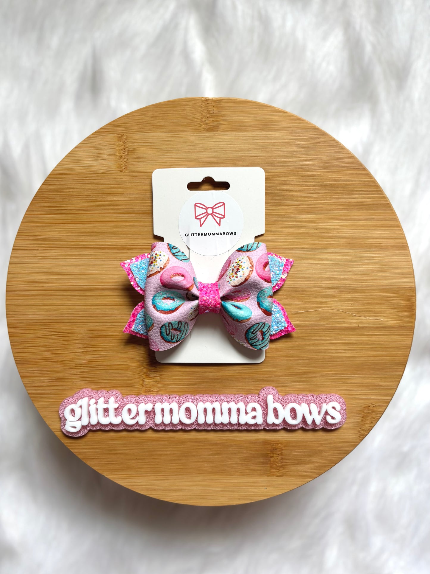 Pink Donut Mix Bow