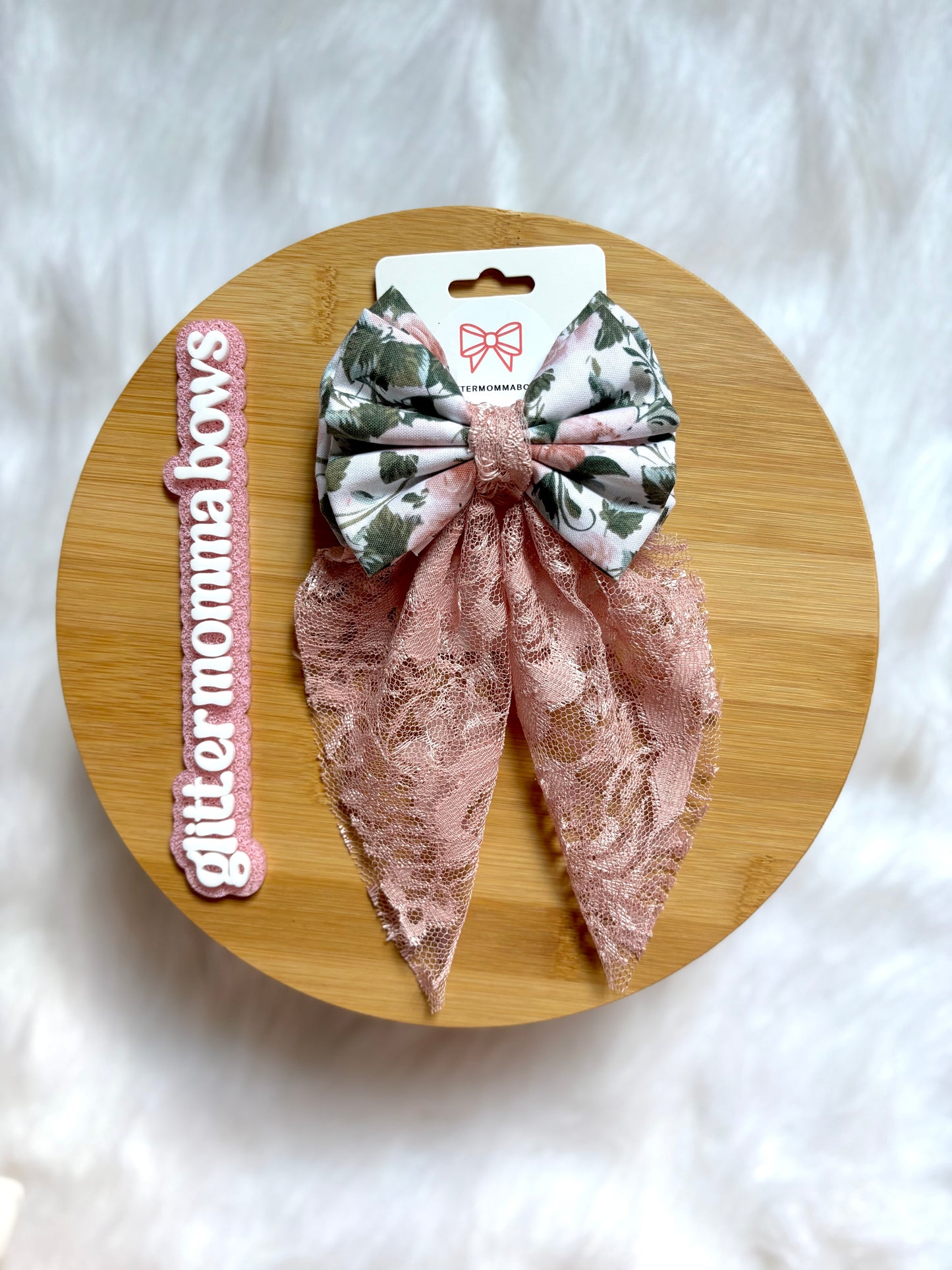 Floral Lace Mini Coquette Bow