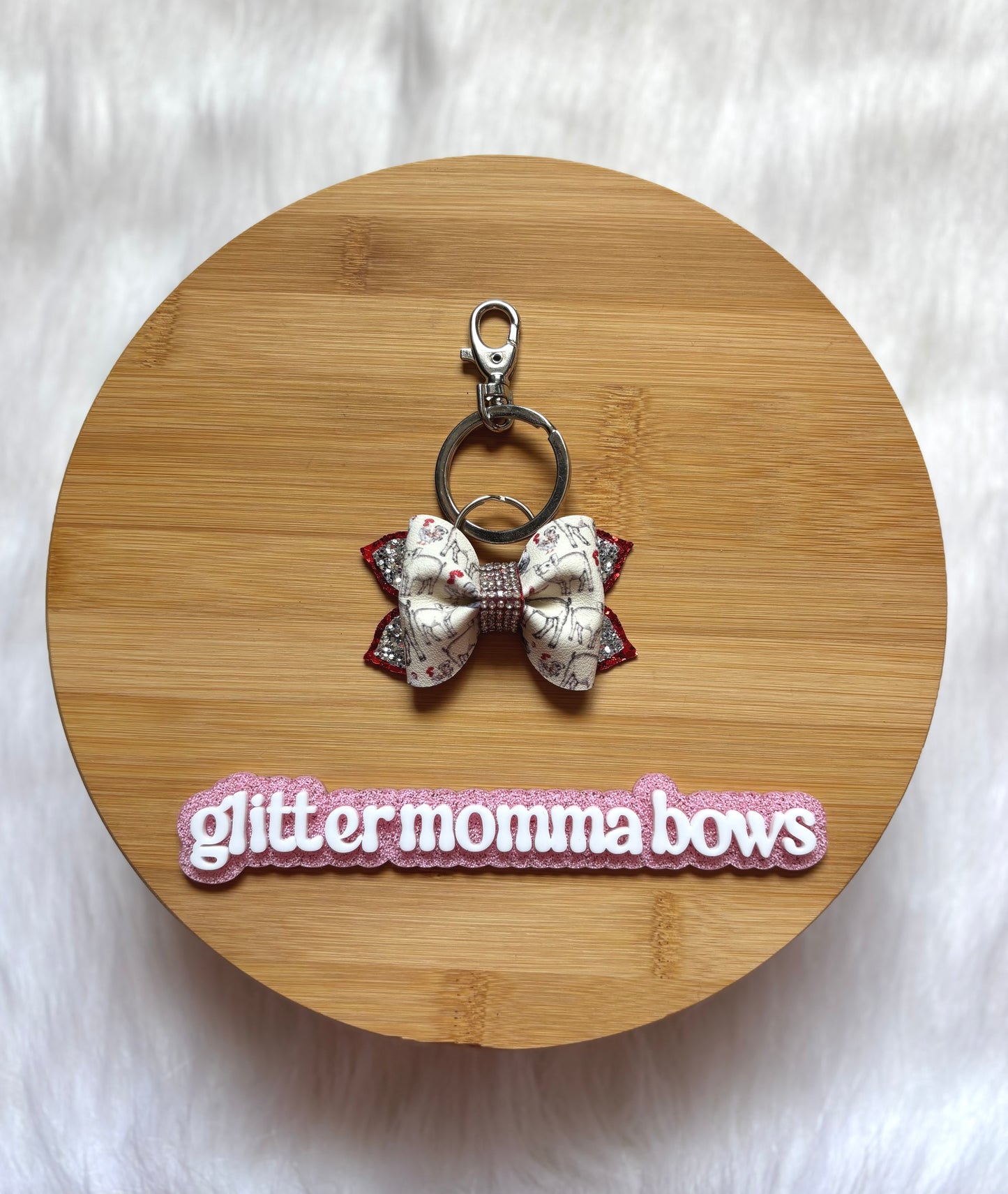 Pig Bow Keychain