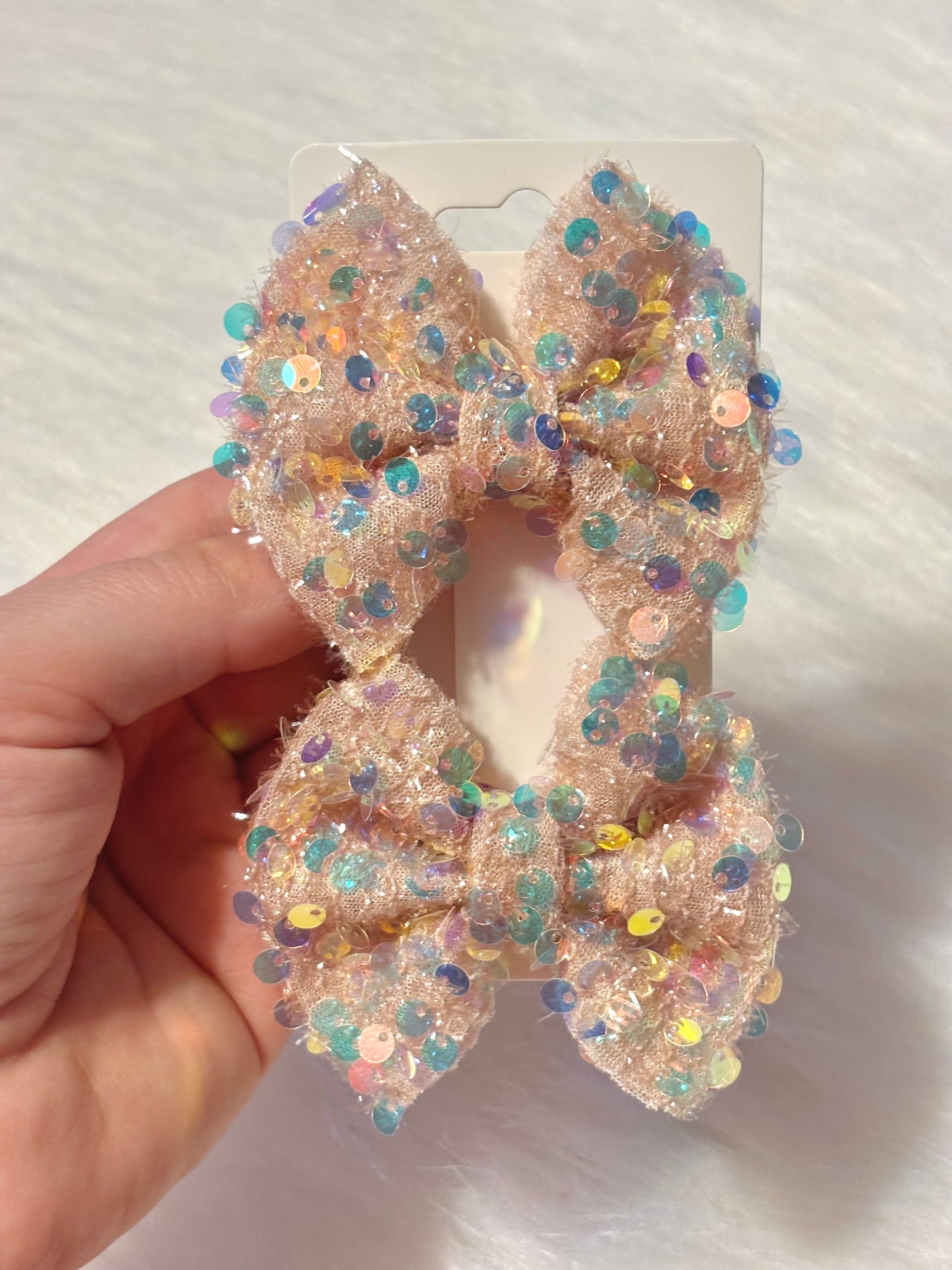 Blush Dream Iridescent Sequin Bow Set piggies