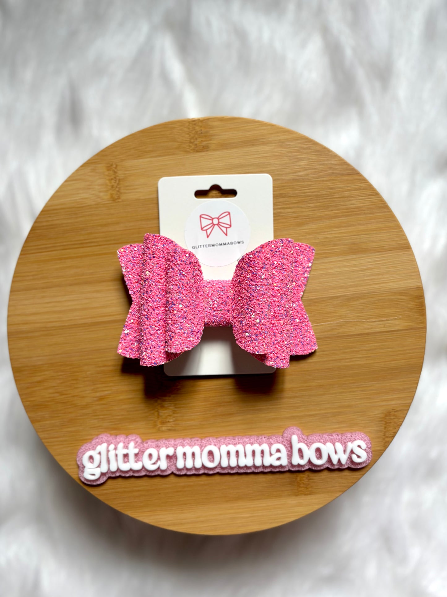 Pink Glitter Bow