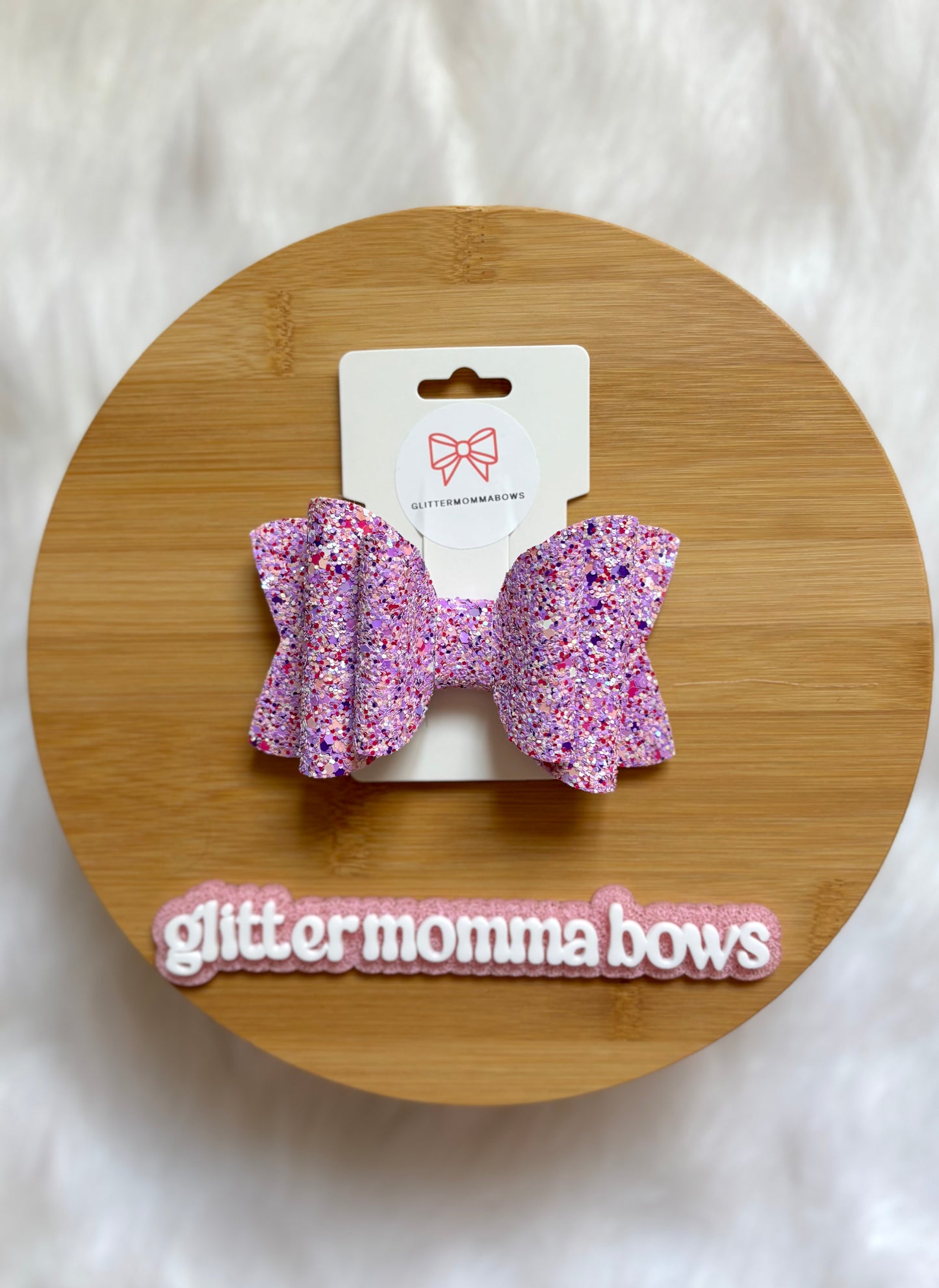 Pink & Purple Glitter Mix Bow