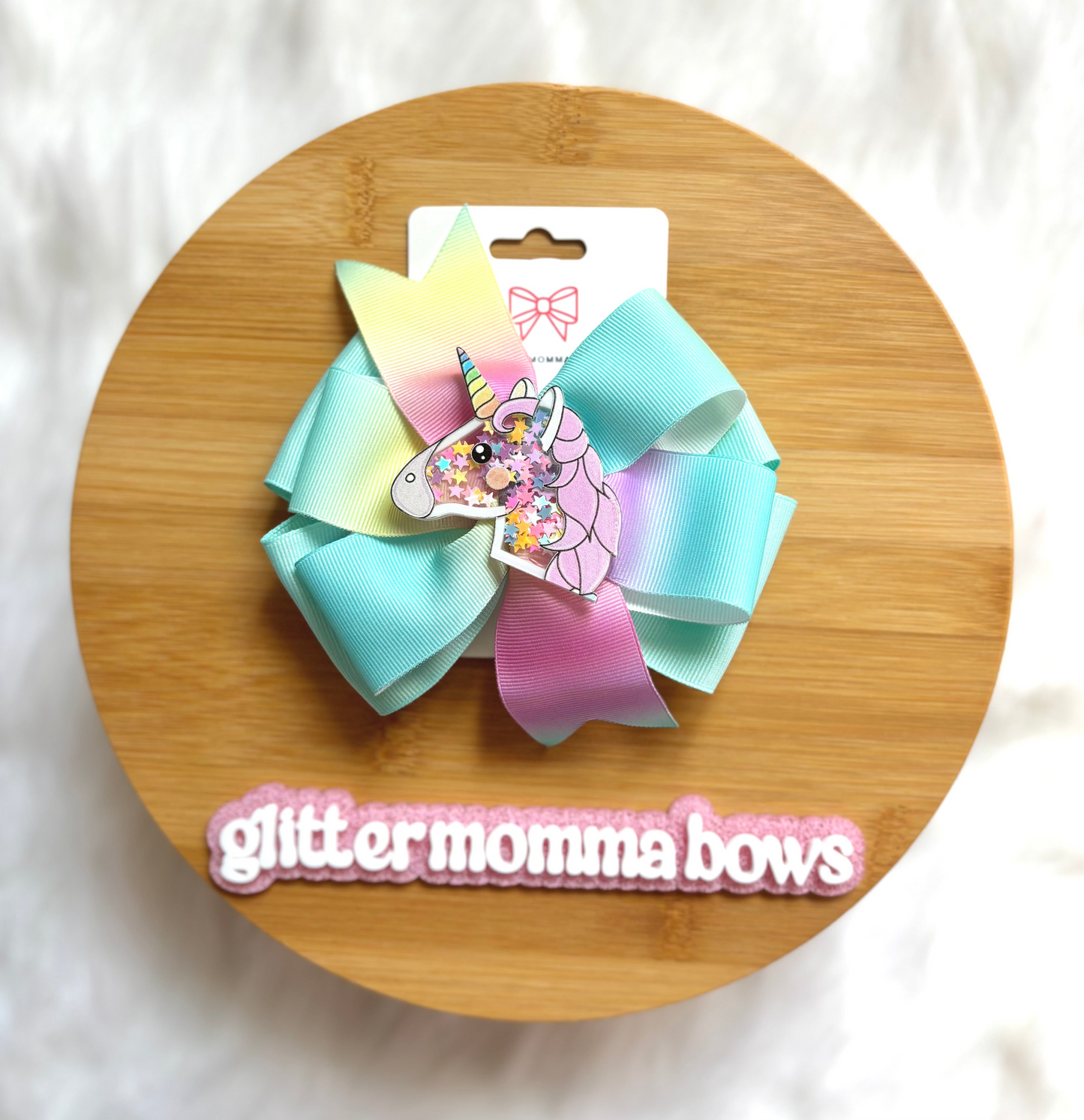 Pastel Unicorn Bow