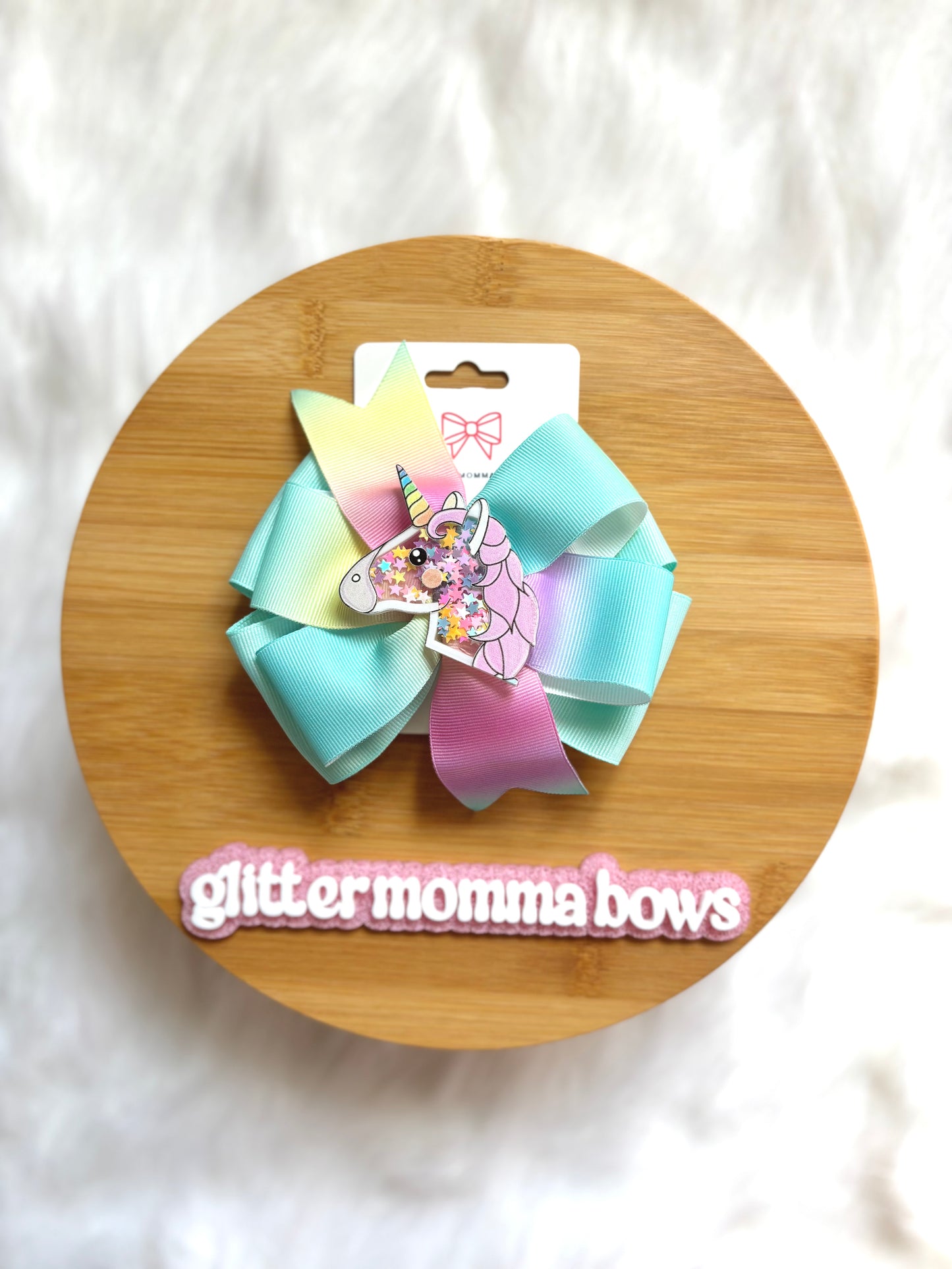 Pastel Unicorn Bow