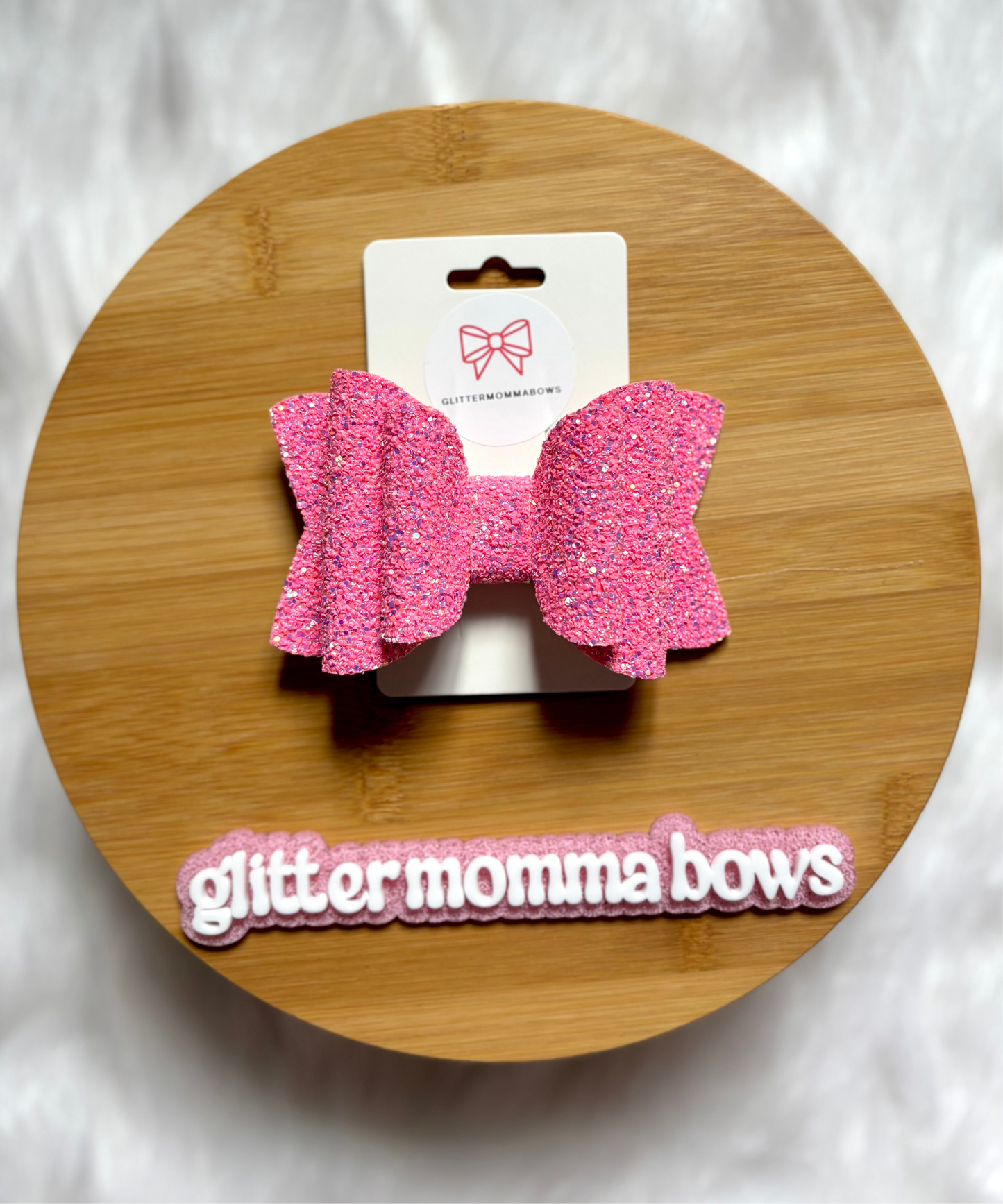 Pink Glitter Bow