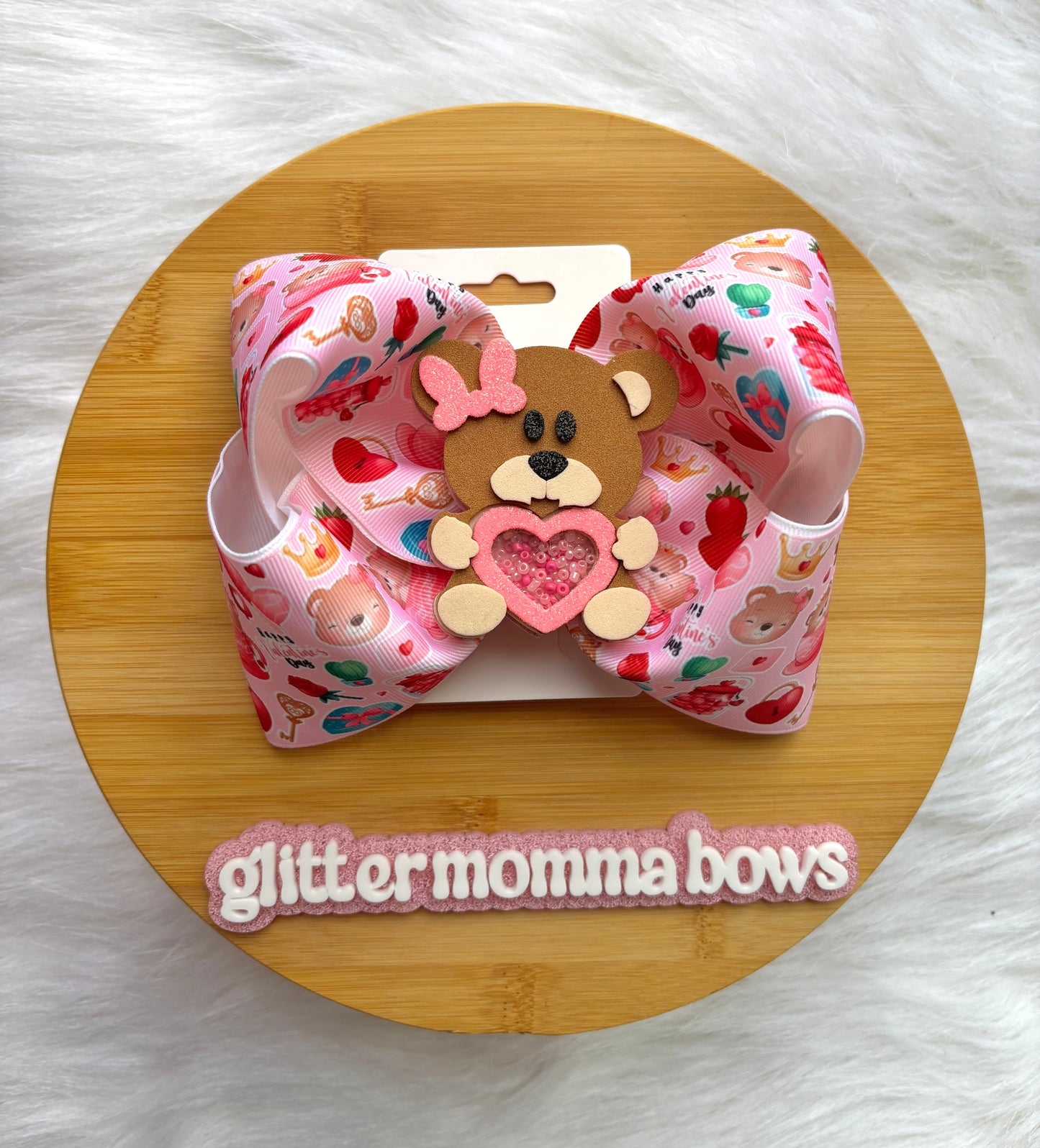 Beary Cute Valentine Hair bow