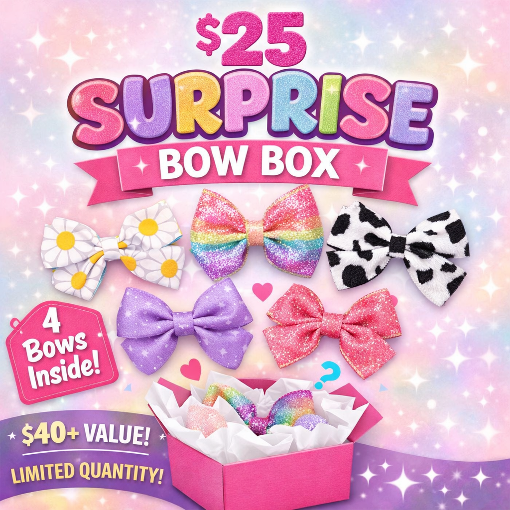 $25 Surprise Bow Box | Boutique Hair Bows Bundle | Mystery Hair Bow Set for Girls