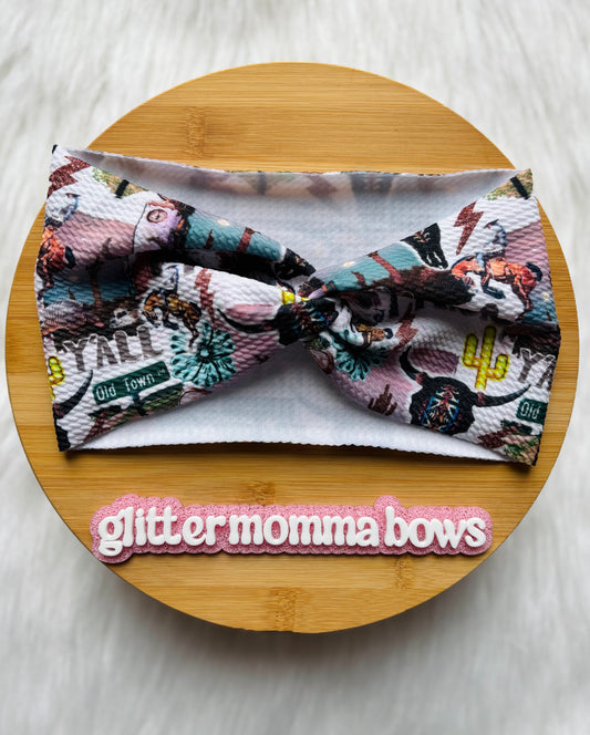 Western Head Wrap - Rodeo Style - Glitter Momma Bows