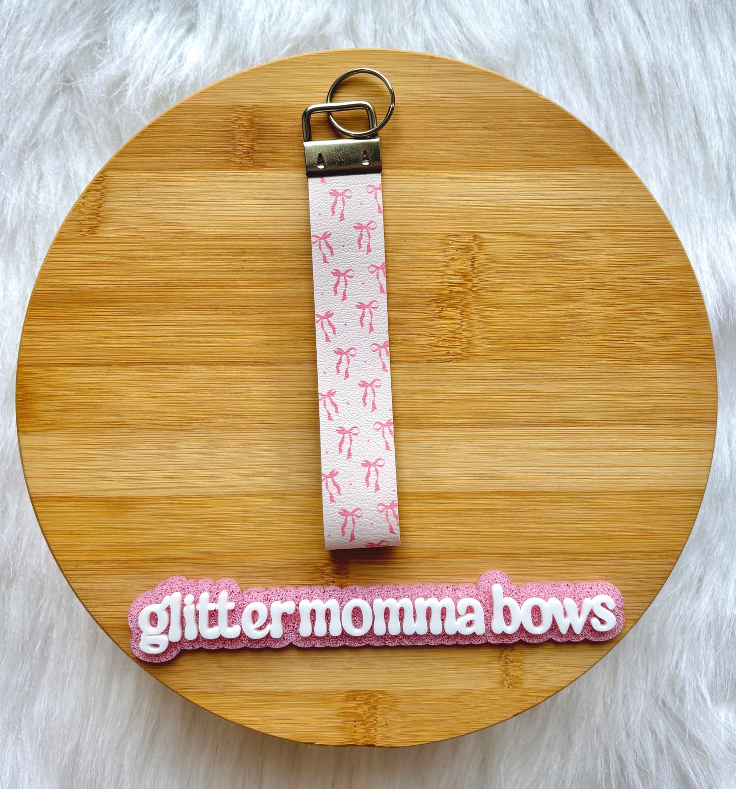 Coquette Pink Bow Wristlet Keychain 🎀 | Girly Key Fob Bracelet