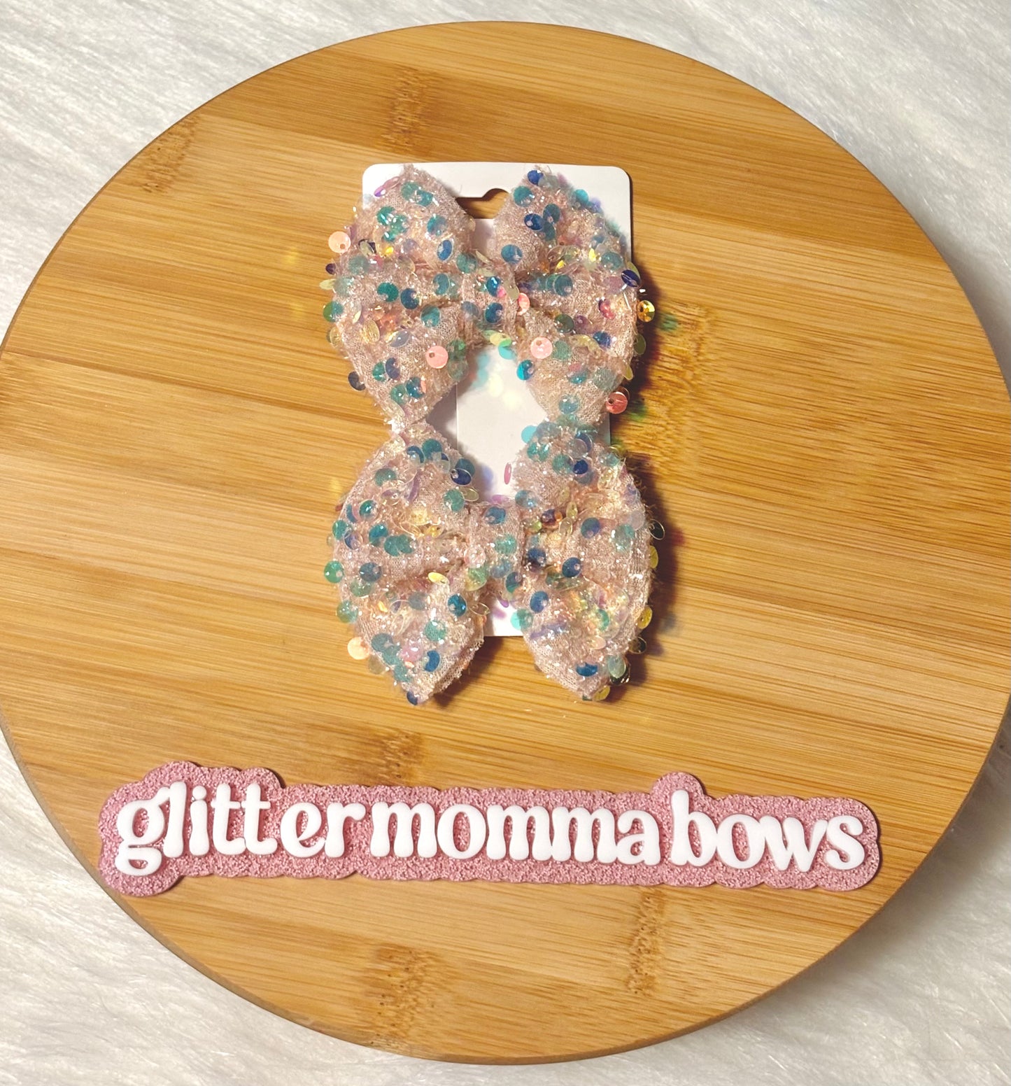 Blush Dream Iridescent Sequin Bow Set piggies